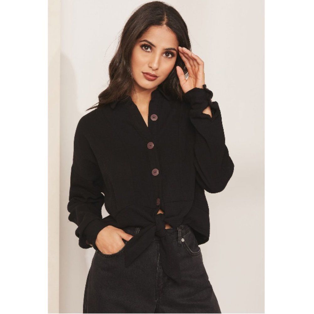 Free People 'Sun Streaks' Tie Front Top